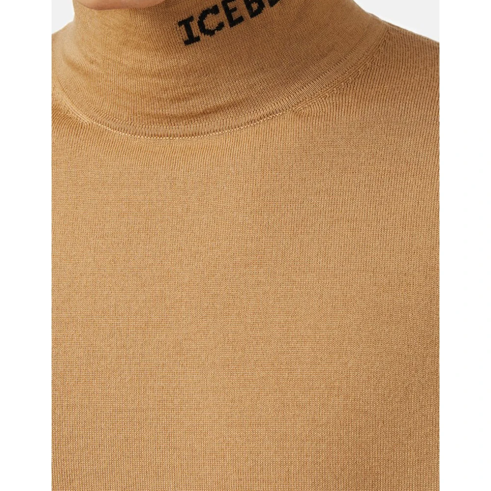 Iceberg Mock trui in extra fijne merino Beige Heren