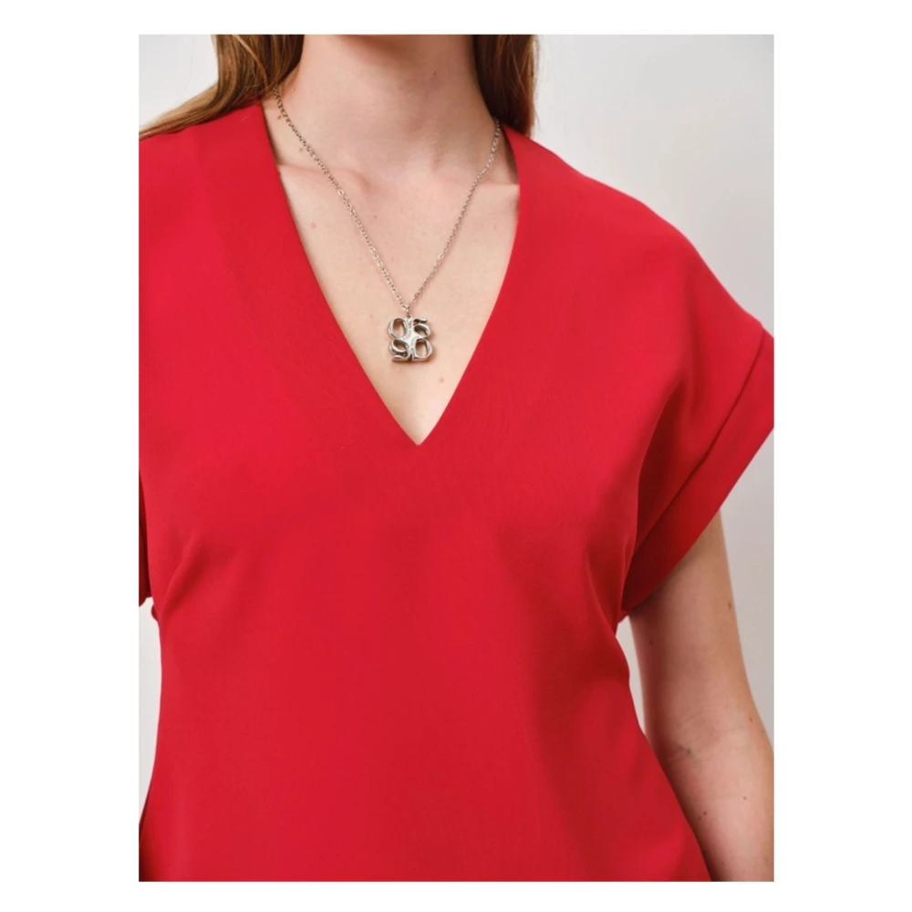 Dante 6 Gedetailleerde Split Top in Rood Red Dames