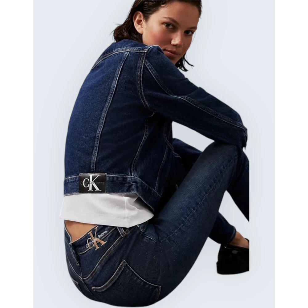 Calvin Klein Hoge taille jeans voor vrouwen Blue Dames