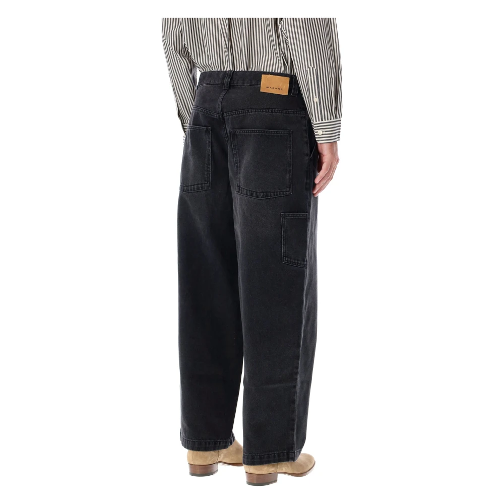 Isabel marant Jorama Jeans Zwart Denim Wide-Leg Black Heren