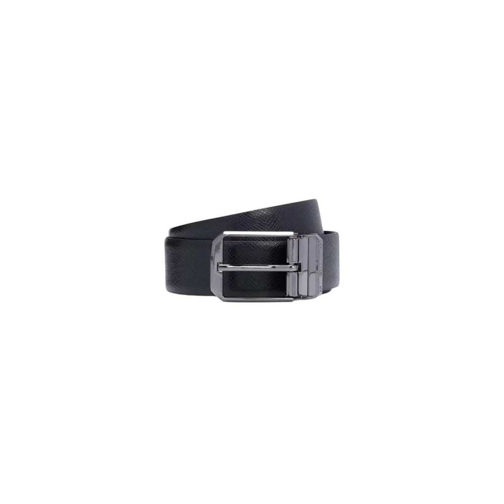 Hugo Boss Omkeerbare leren riem met logogespen Black Unisex
