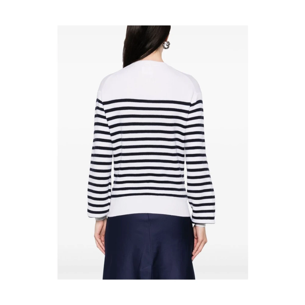 Khaite Witte Geribbelde Crew Neck Sweater White Dames