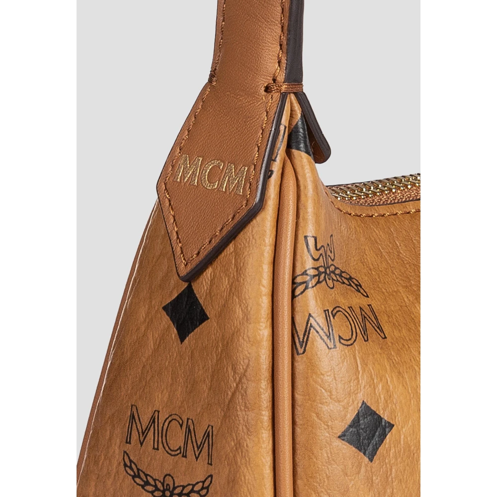 MCM Aren schoudertas in Visetos Brown Dames
