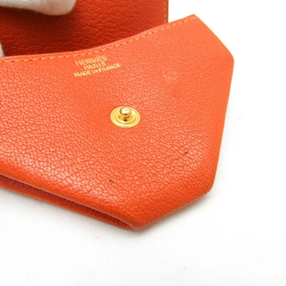 Hermès Vintage Pre-owned Leather wallets Orange Dames