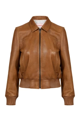 Vintage Läder Kort Jacka