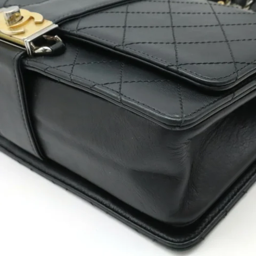 Chanel Vintage Pre-owned Leather handbags Black Dames