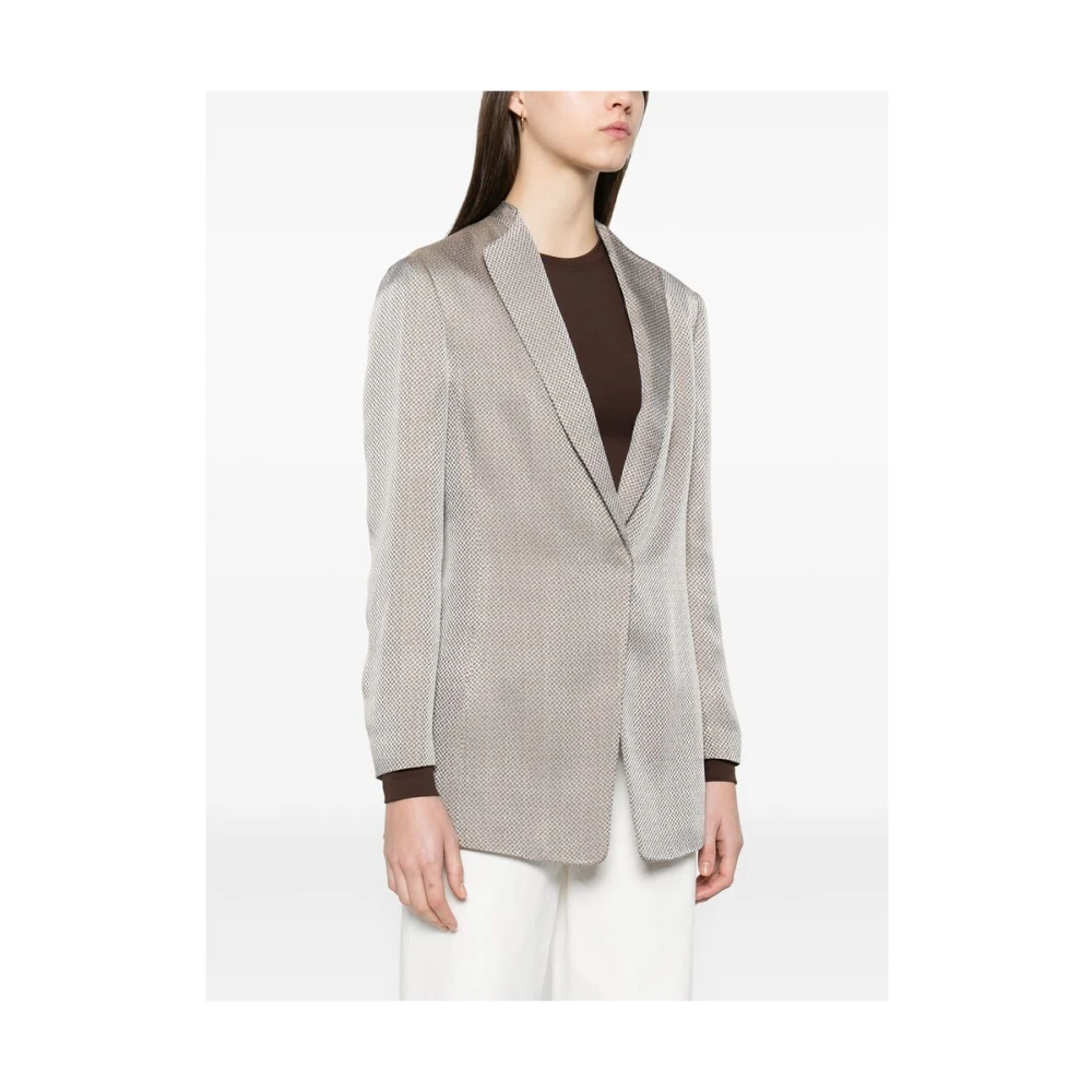 Giorgio Armani Nickel Grey Knoopjas met Achteruitgangen Gray Dames