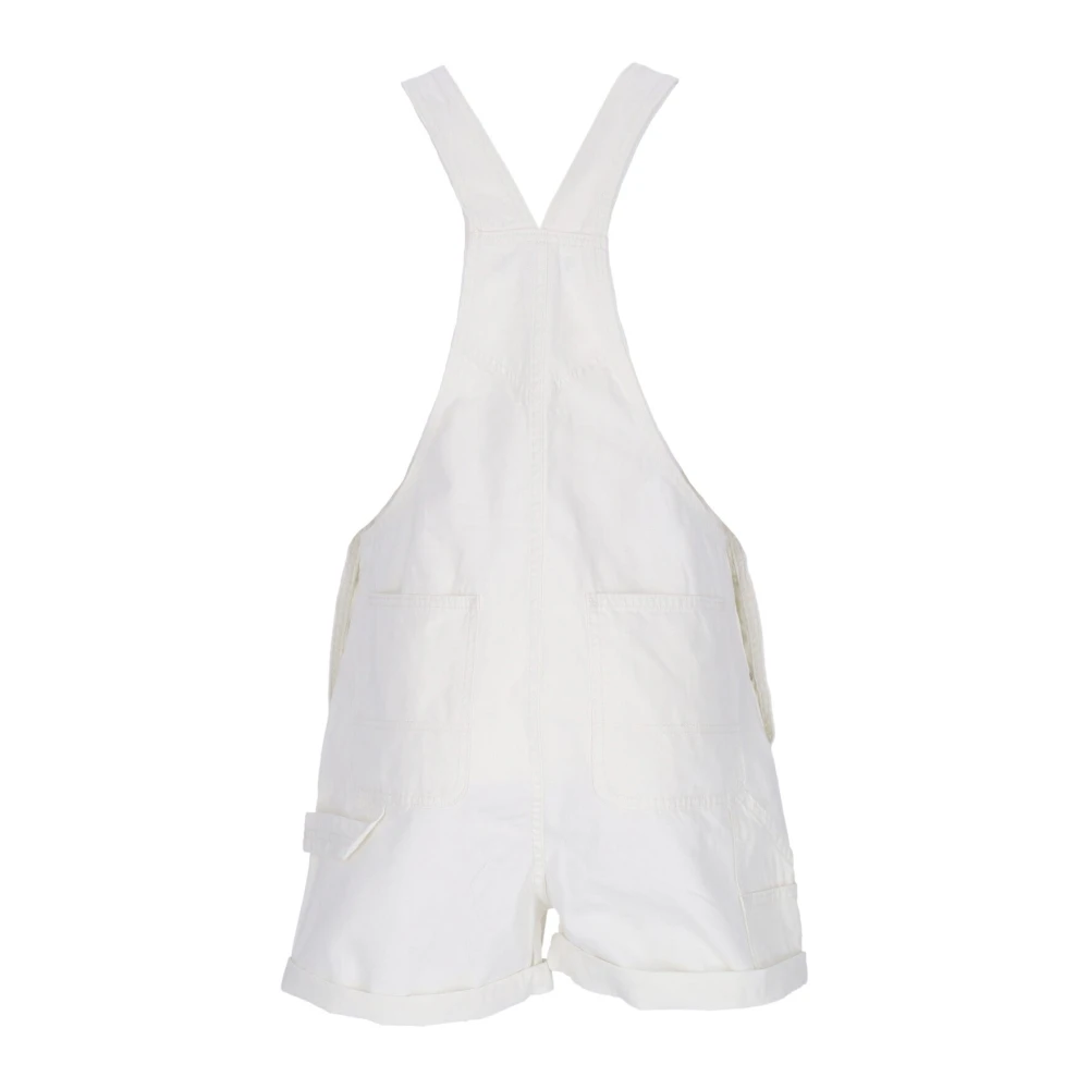 Vans Canvas Bib Shorts met Bretels White Dames