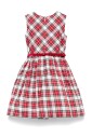 robe-rouge-a-carreaux-avec-col-rond