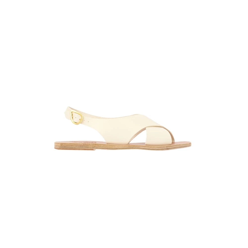 Ancient Greek Sandals Maria Grekisk Mytologi Lädersandaler White, Dam