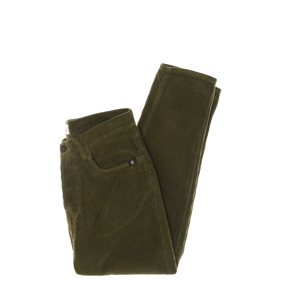 Amish Army Green Velvet Lange Broek Green Heren