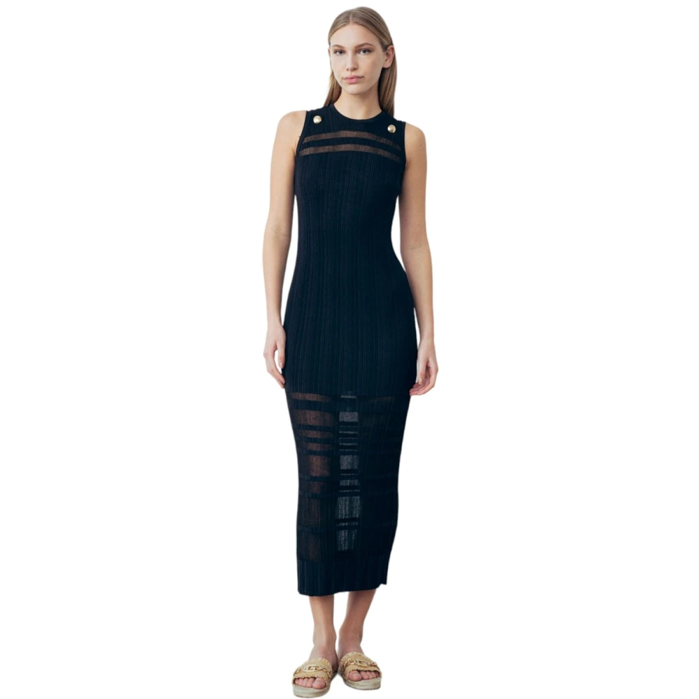 Gaëlle Paris Elegante Midi Jurk Black Dames