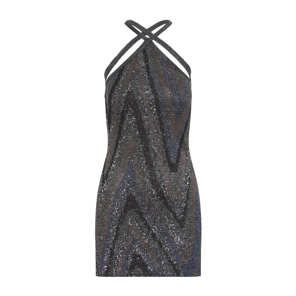Missoni Donna Blu - Mini Abito In Viscosa Lamé A Zigzag - Dresses - S
