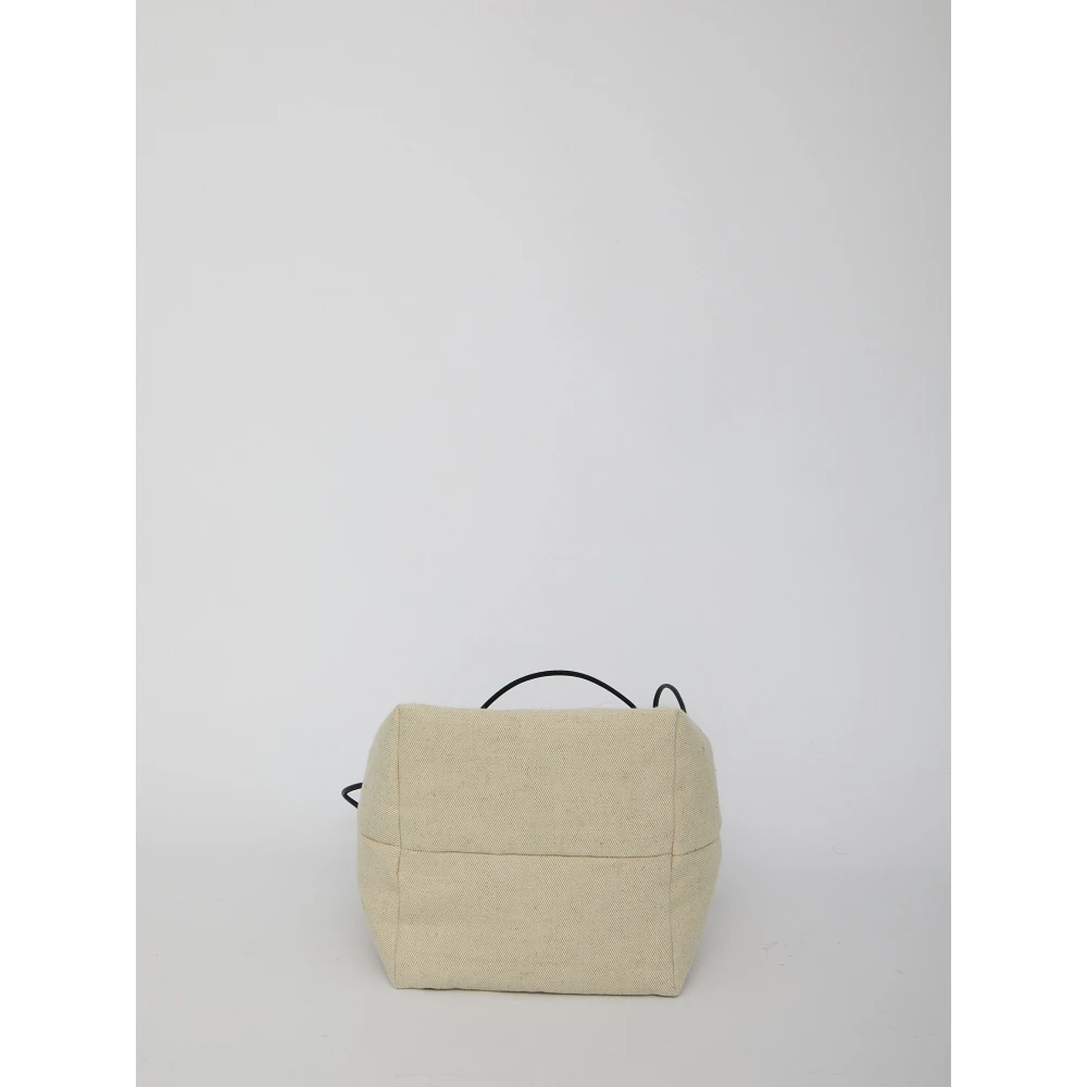 Jil Sander Crèmekleurige Linnen Dumpling Bucket Tas Beige Dames
