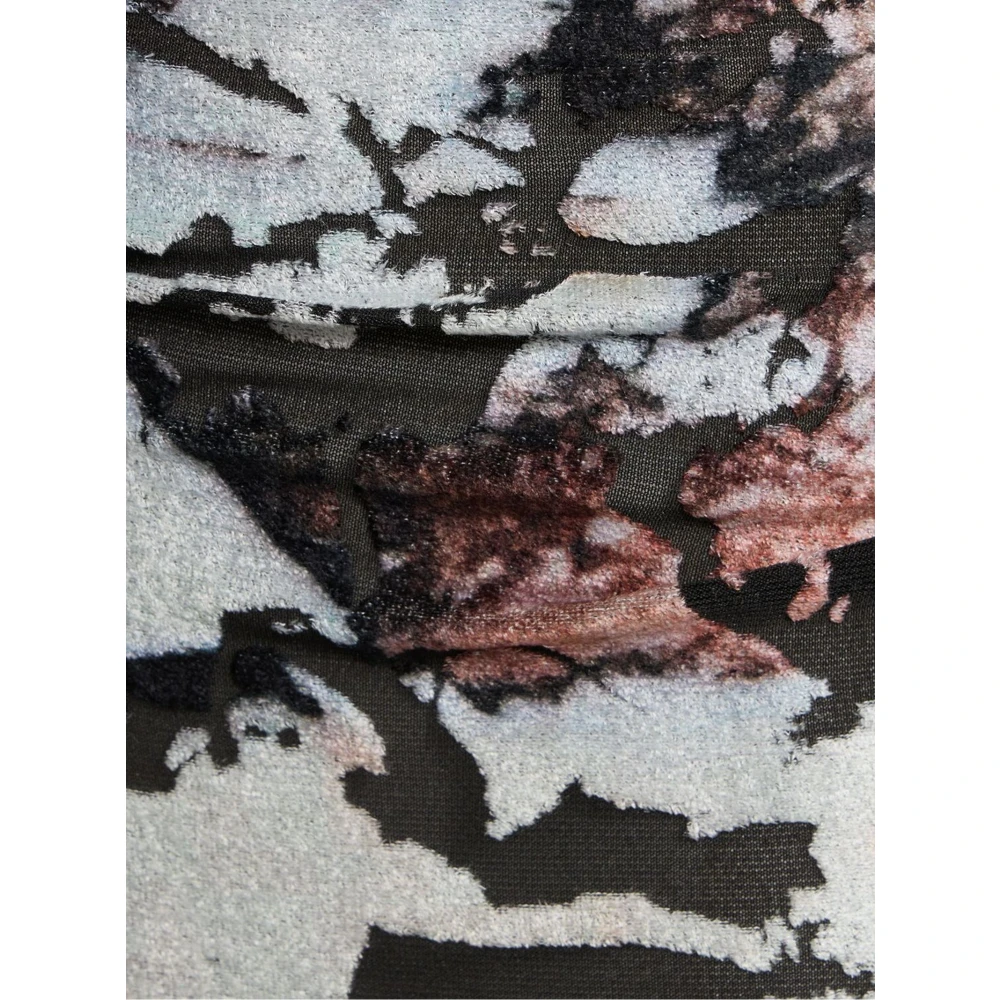 Roberto Cavalli Marmerprint Maxi Jurk Zwart Multicolor Dames