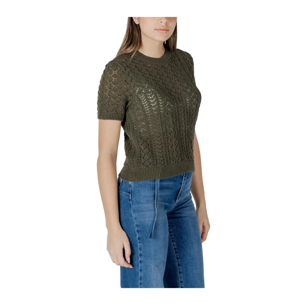 Only Casual Ronde Hals T-Shirt Green Dames
