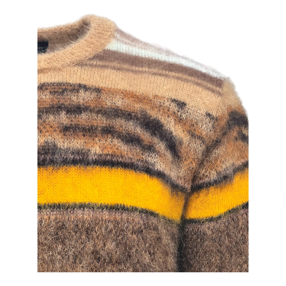 Roberto Collina Gestreepte Mohair Nylon Wol Trui Multicolor Heren