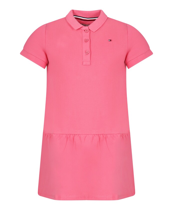 robe-decontractee-fuchsia-a-manches-courtes-et-volant