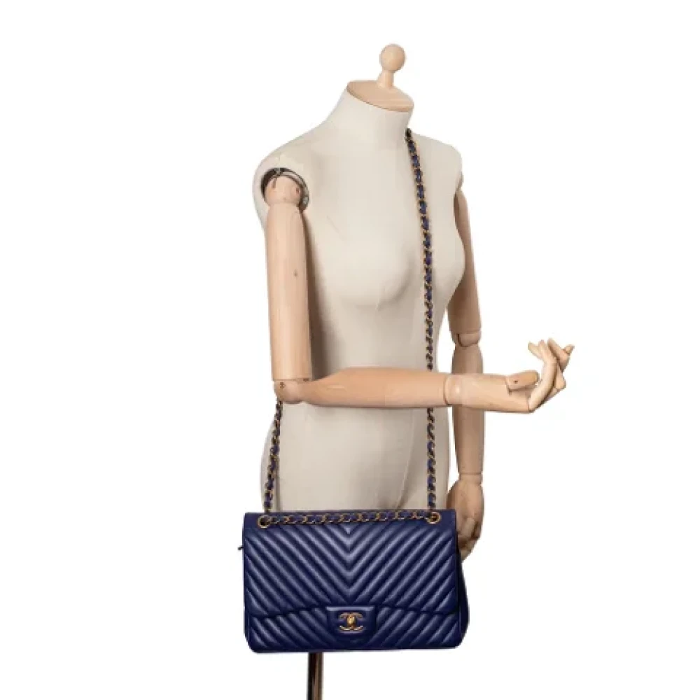 Chanel Vintage Pre-owned Leather chanel-bags Blue Dames