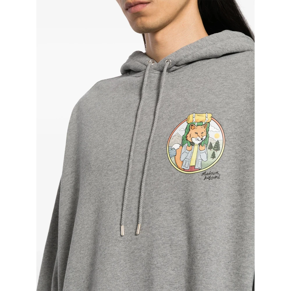 Maison Kitsuné Vos Oversized Hoodie Gray Heren