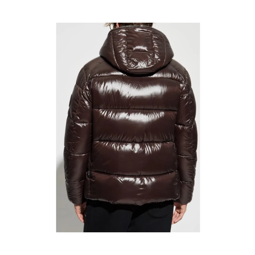 Save The Duck Bruine Korte Donsjas met Capuchon Brown Heren