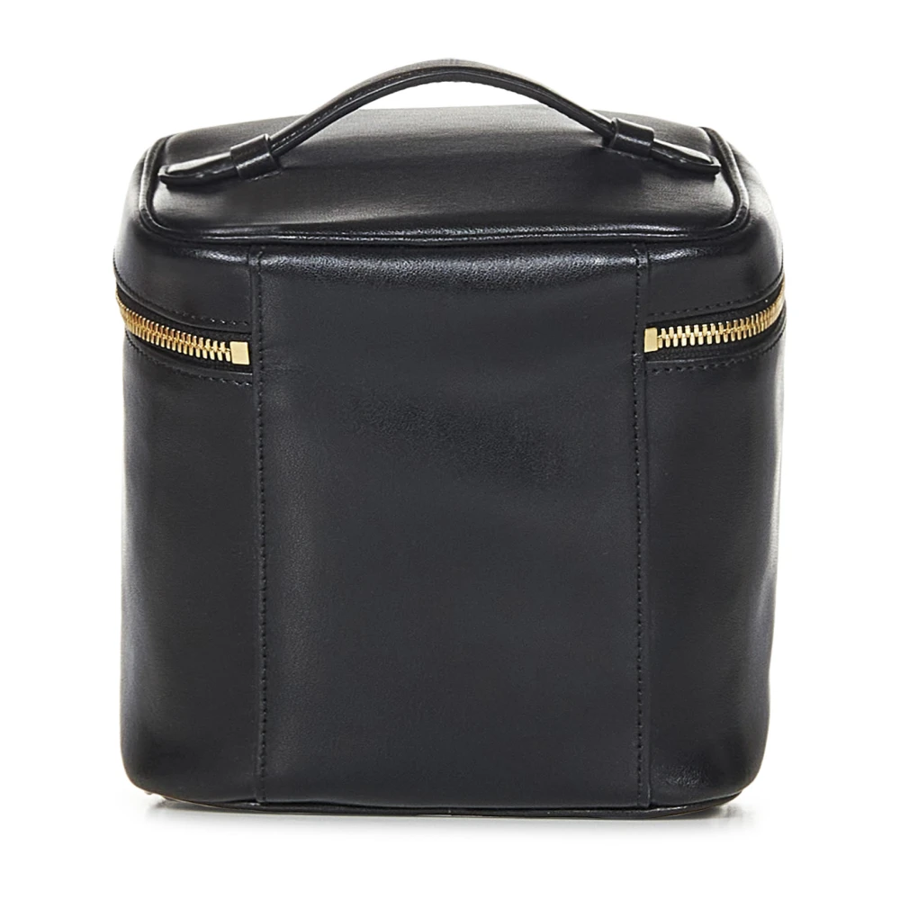 Victoria Beckham Zwarte leren schoudertas met gouden details Black Dames