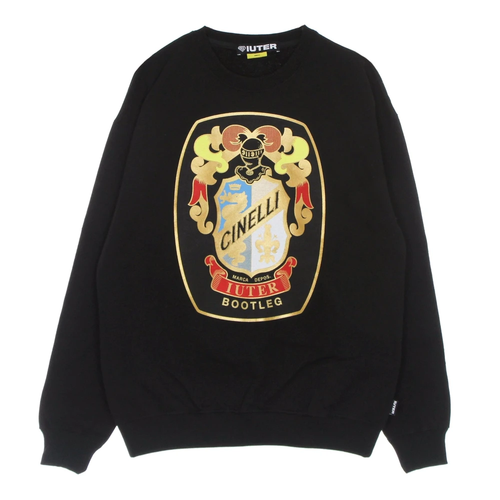 Iuter Cinelli Crewneck Sweatshirt Lichtgewicht Geborsteld Black Heren