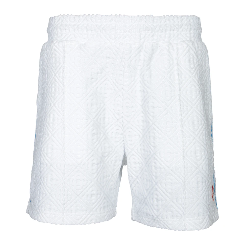 Casablanca Men's White Casual Shorts, S, Elegant Jacquard Bermuda Shorts