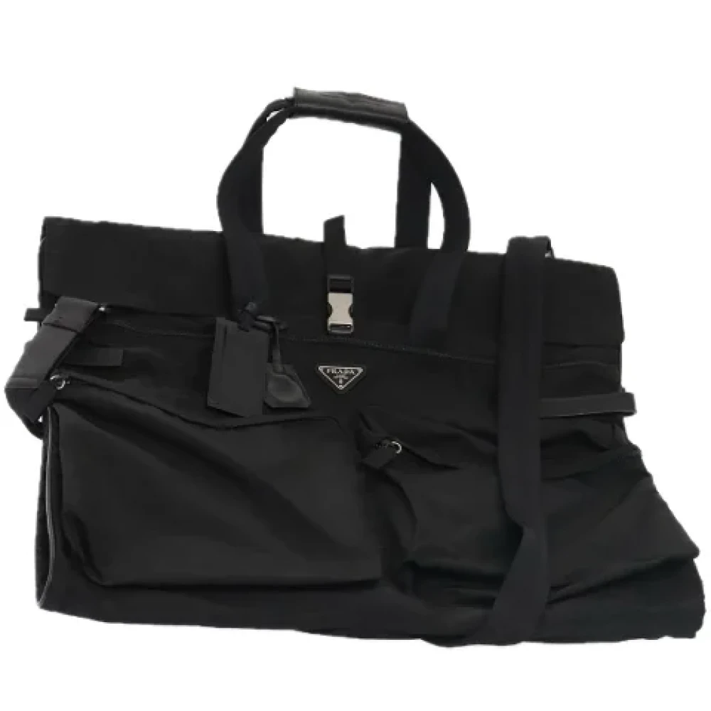 Prada Vintage Pre-owned Leather travel-bags Black Dames