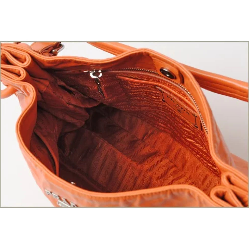 Prada Vintage Pre-owned Leather totes Orange Dames