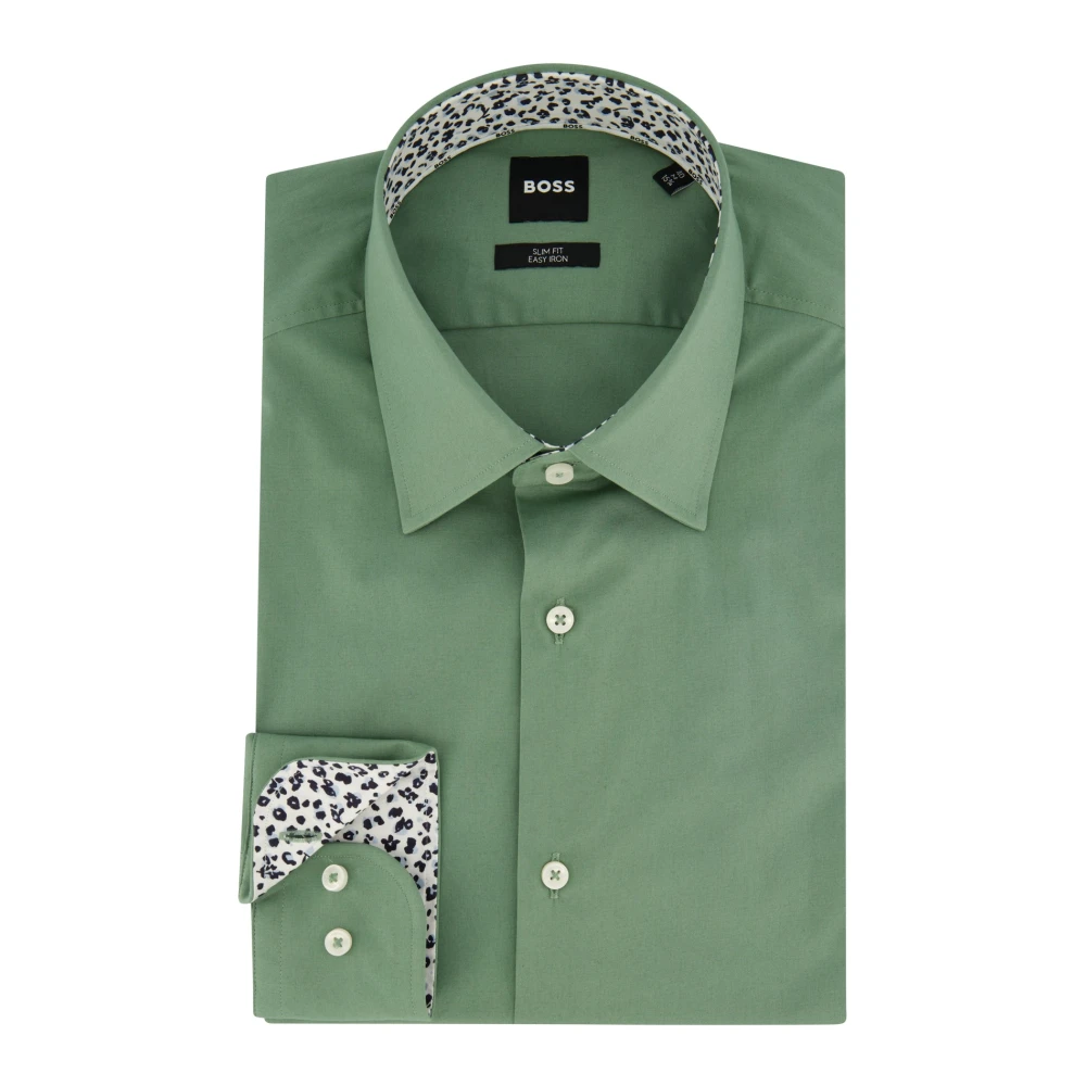 Hugo Boss Groen Slim Fit Business Overhemd Green Heren
