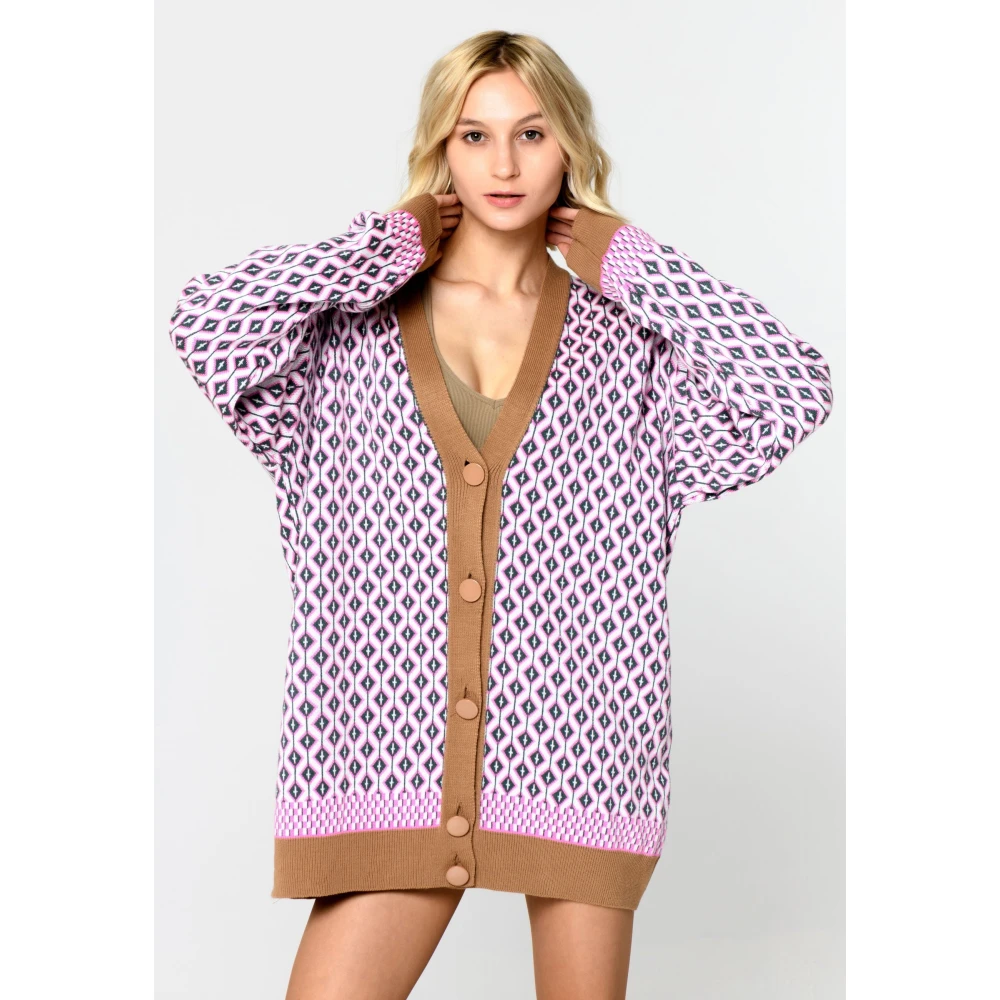 Cesare Gaspari Gebreid Vest met Patroon Multicolor Dames