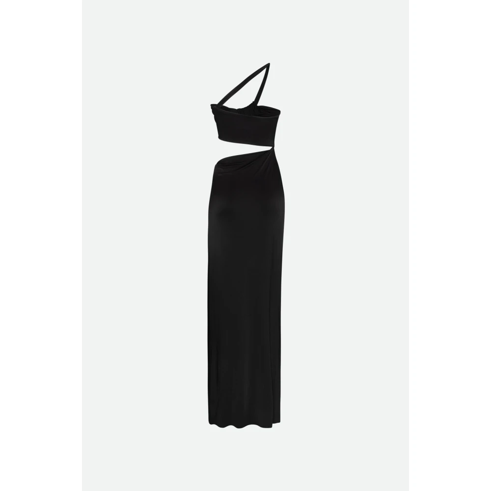 Circus Hotel Zwarte Cut Out Jurk Slim Fit Black Dames