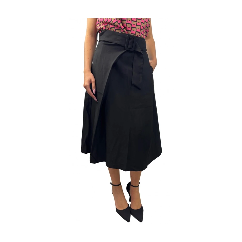 P.a.r.o.s.h. Zwarte Viscose Elastaan Rok Black Dames