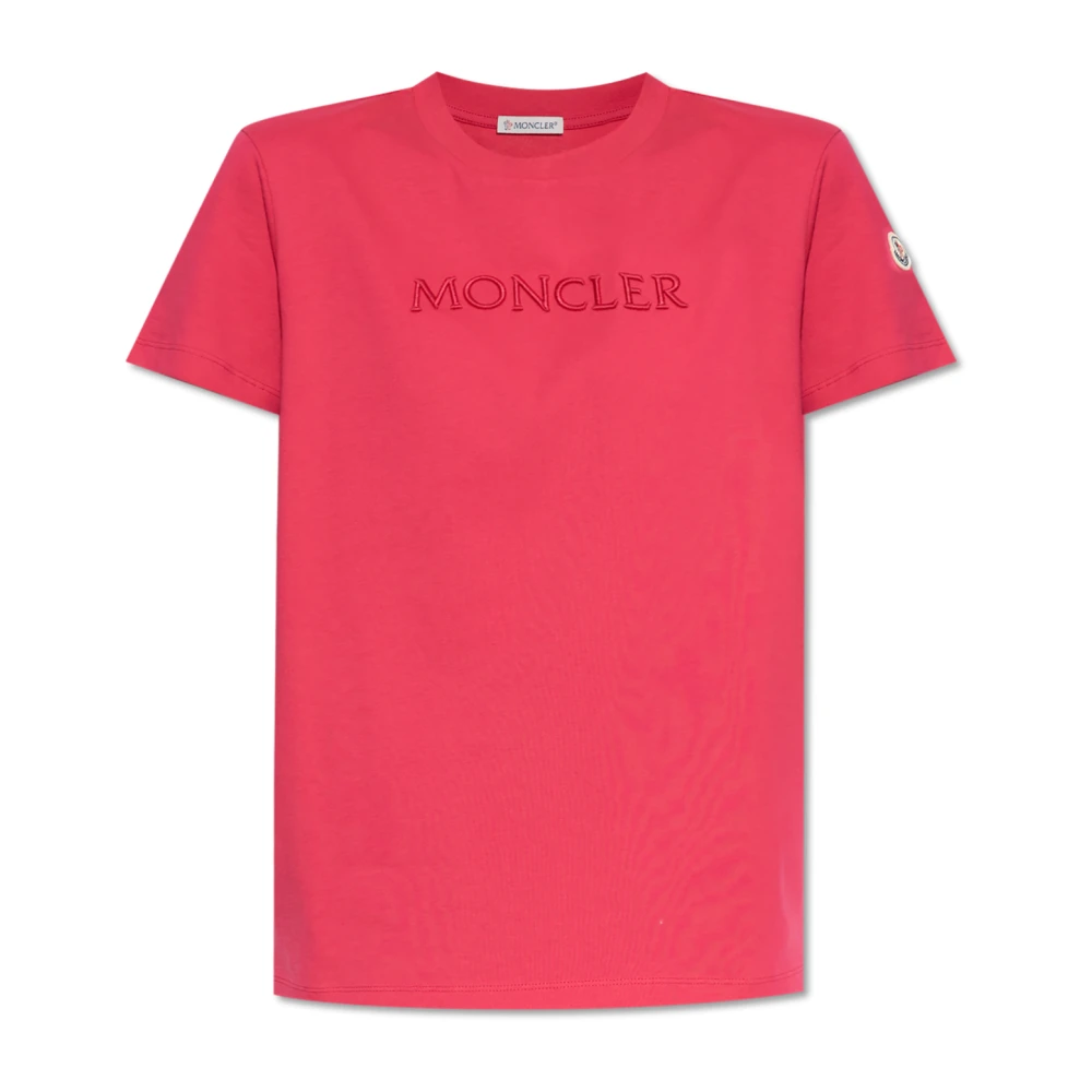 Moncler T-shirt met logo Pink Dames