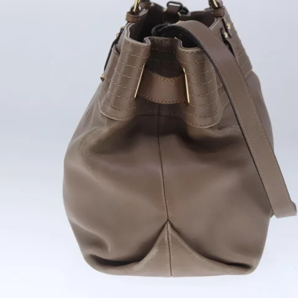 Salvatore Ferragamo Pre-owned Leather handbags Brown Dames
