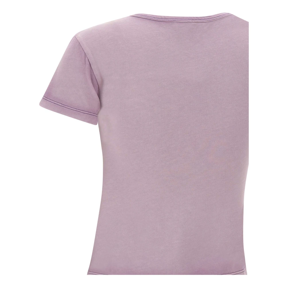 Avavav Paarse Katoenen T-shirt met Geborduurd Logo Purple Dames