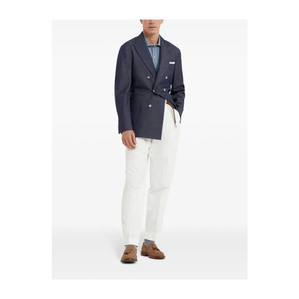 BRUNELLO CUCINELLI Lichtblauwe T-shirts en Polos Blue Heren
