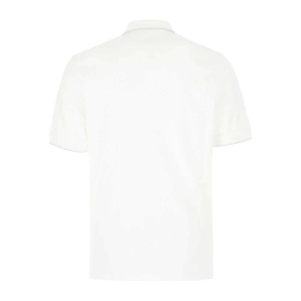 BRUNELLO CUCINELLI Klassieke Polo Shirt voor Mannen White Heren