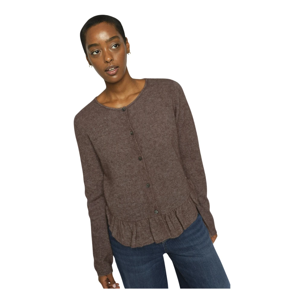 Mos Mosh Brown Knit Cardigan - Female - Cardigans - M - Knitwear
