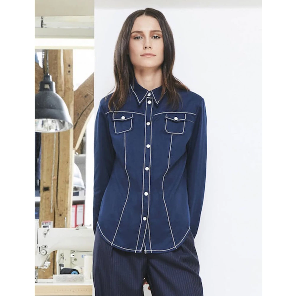 Ines De La Fressange Paris Myrna navy blue shirt Blue Dames