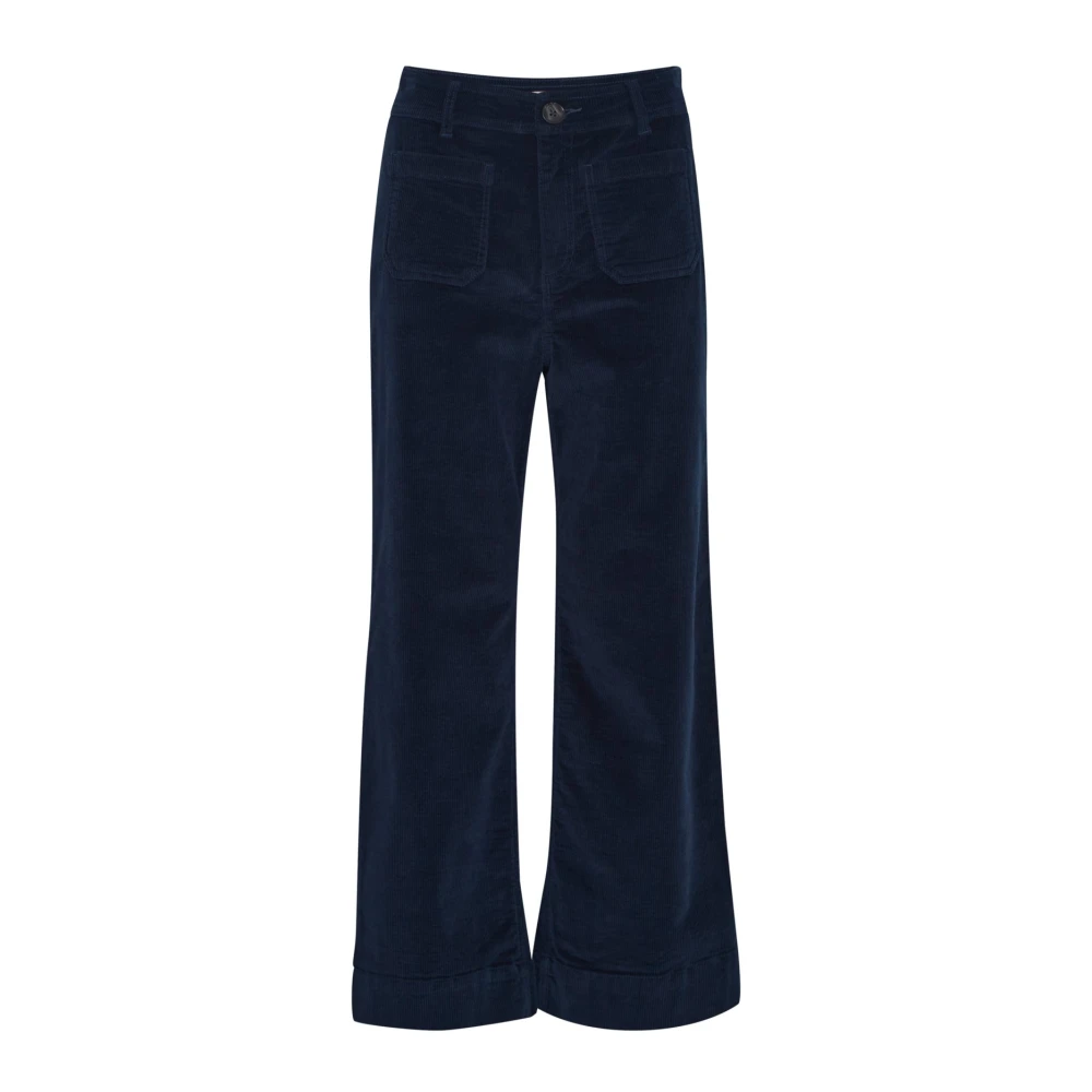 B.Young Blauwe Wide Leg High Waist Broek Blue Dames