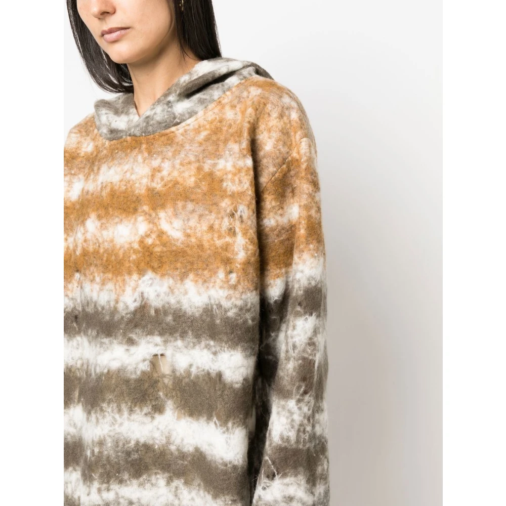 Vitelli Rode Oversized Wollen Trui met Capuchon Multicolor Dames