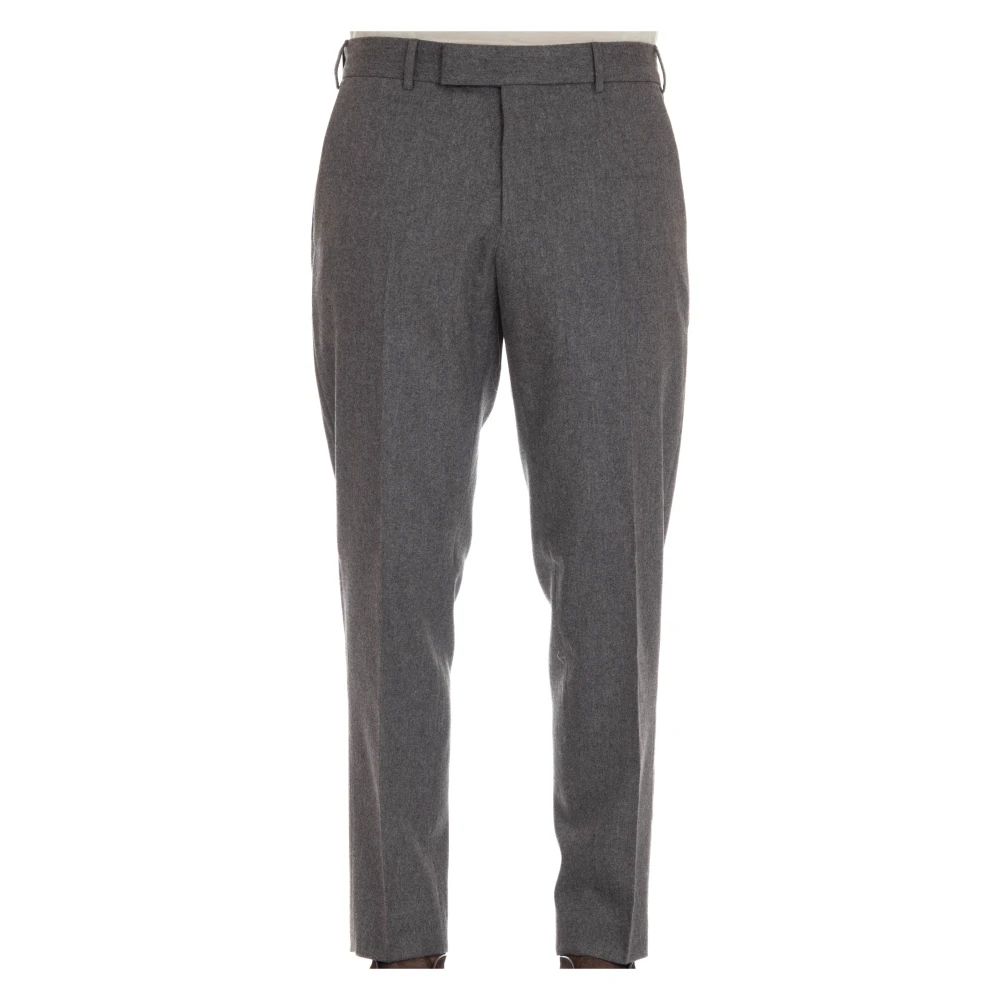 Pt Torino Men's Gray Slim-Fit Trousers, M, Rebel Fit Wool-Cashmere Flannel Trousers