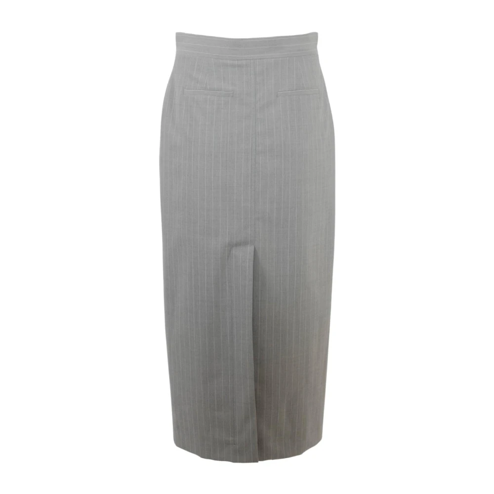 Moschino Gestreepte Grijze Midi Rok Gray Dames