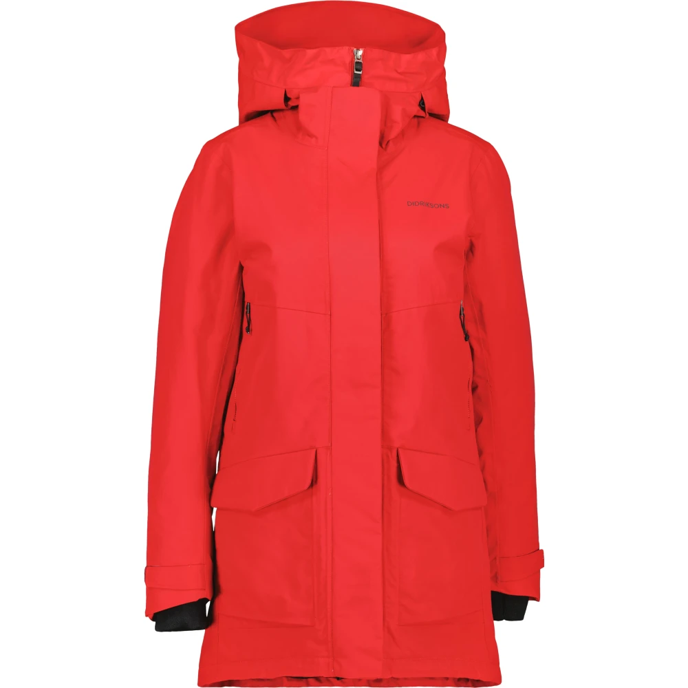 Didriksons Women's Red Waterproof Parka With Taped Seams