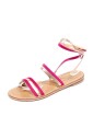 sandalette-cloutee-fuchsia-or