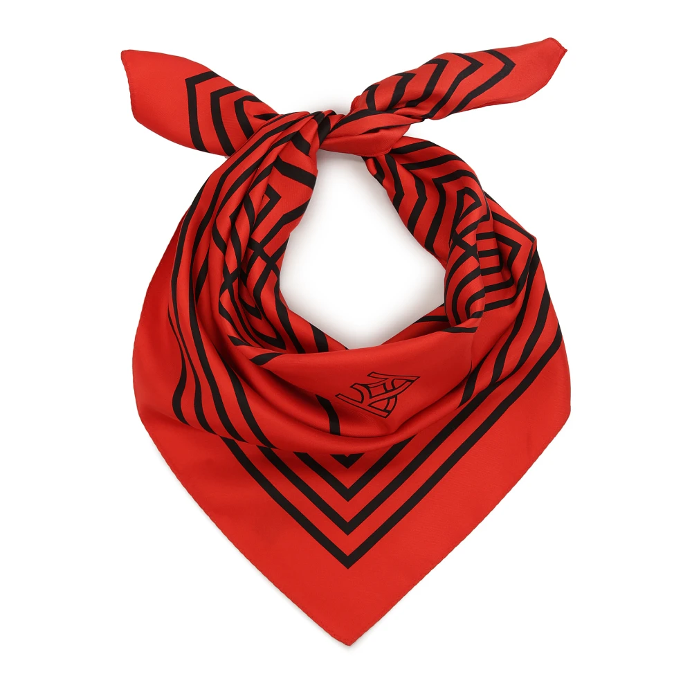 Kazar Rode zijden sjaal met monogram Red Dames