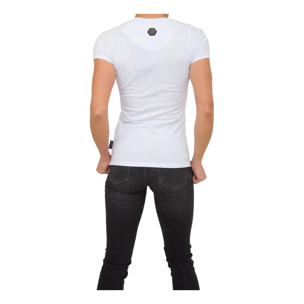 Philipp Plein Witte T-Shirt met Ronde Hals White Dames
