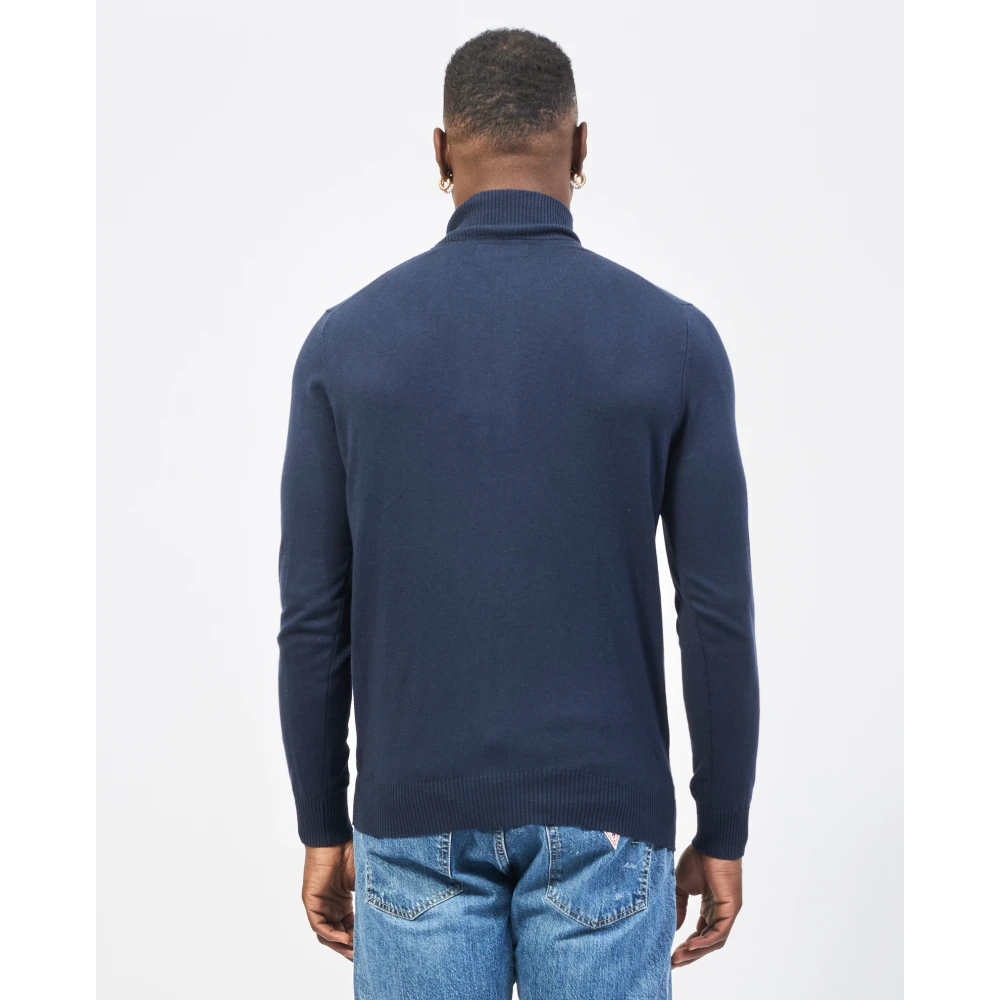 Guess Blauwe Geborduurde Sweater Fullzip Blue Heren